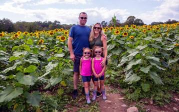 The Crane family of Wantage came out to the Sussex County Sunflower Maze for the first time on Labor Day. (Photo by Sammie Finch)