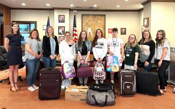 Delaware Valley High School Honor Society members and advisors launched a Luggage and Toiletries Drive to benefit members of their community in need.