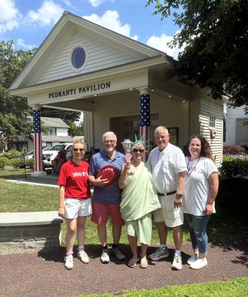 Left to Right: Shannon DeVuyst, America250PA Pike County Advisory Committee Member; Pike County Commissioner Matthew M. Osterberg; Pike County Auditor Gail Sebring; and Parade Planning Committee Members Joe Dooley and Jenny Gagnon.