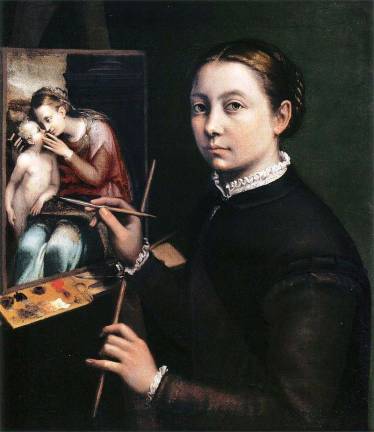 A self-portrait of Sofonisba Anguissola, whose work has been misattributed to Titian, da Vinci, and other men.