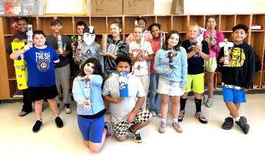 Back: L-R: Leilani Blake, Mason Hedegaard, Connor Chapin, Amy Ibanez, Nicole Gause, and Harmony Harrison, Middle: L-R: Declan Fitzpatrick, Warrior, Lyla Barry, Olivia Lyons, Layla Pitrelli, Heath Fountain, and Victor Ortega. Front: Grace Flathmann and Jason Elvir Reyes.