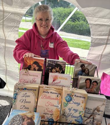 Judy Kentrus, a self-published author with a full line of romance novels, at the Readers and Writers Festival