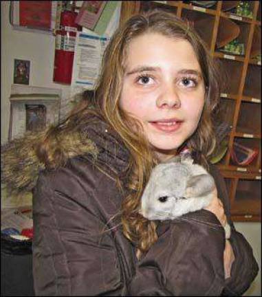 Fluffy the Chinchilla at school