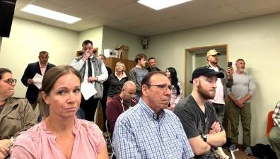 Crowd gathers at the May 12 Matamoras Borough Council meeting where the matter of the Fourth of July event was considered.
