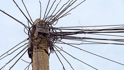 An example of an old utility pole.