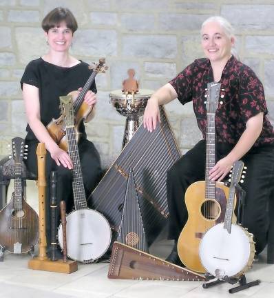Simple Gifts Duo with just some of their instruments. Linda Littleton, left, and Karen Hirshon. Provided photo.