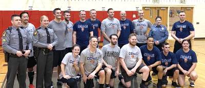 Area police participated in a basketball game against DDMS staff on March 7.