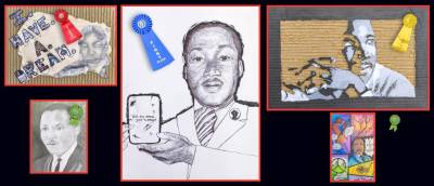 Five pieces of winning artwork from the Julianna V. Bolt Art Contest.