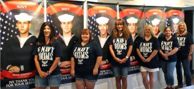 The 6 Navy Moms: Louise Simpson, Dawn Yencik, Geri McKinney, Kathy Stager, Missy Susney, and Tammy Savarese