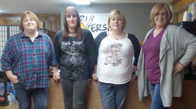 From left: Samantha Spellane, Trish Dunn, Calli Kaufhold and Simone Kraus at TriVersity Center for Gender and Sexual Diversity in Milford, Pa.
