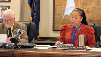 Christa Caceres Reads the Resolution to Designate March as Colon Cancer Awarenes Month in Pike County.