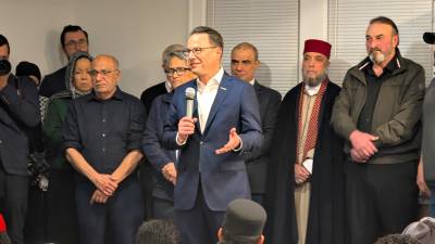 Gov. Shapiro addresses Pike County Islamic community on Feb. 25.