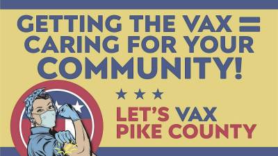 A poster promoting vaccinations in Pike County