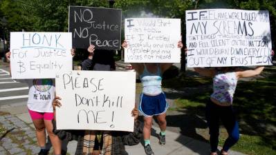 Young people joined the protest in Milford (Photo courtesy of David Richard)