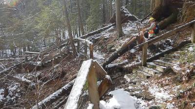 Some of the storm damage Delaware Water Gap National Recreational Area sustained from two winter storms in March 2018 (NPS photo)