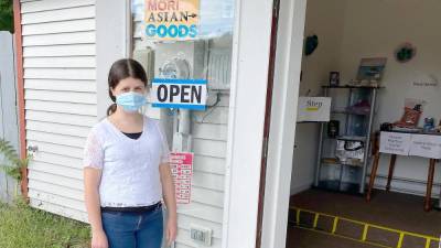 Amelia Juliano at her store (Photo by Marilyn Rosenthal)