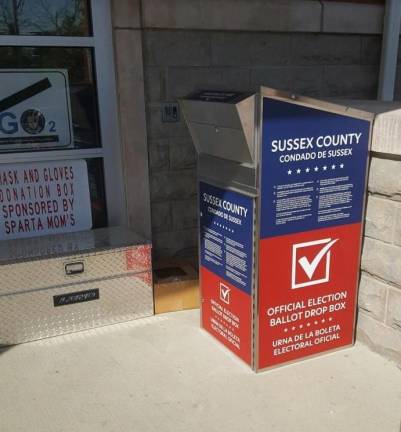 A ballot drop box in Sparta, N.J. New Jersey voters who want to bypass the U.S. Postal Service may drop their ballots off at a local drop box.