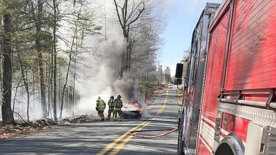 First responders extinguish vehicle fire on Sawkill Road