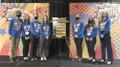 DV FBLA officers: Griffen Kowal, Haley Troup, Amber Scofield, Lily Williams, Marisa Dambach, Victoria Corcoran, and Mackenzie Donald (Photo provided)