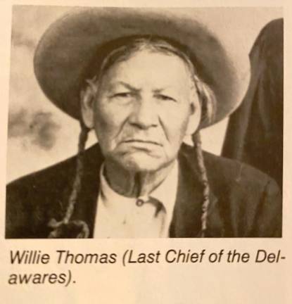 Willie Thomas, last chief of Lenape and in direct line of heredity to Chief Daniel Strongwalker Thomas