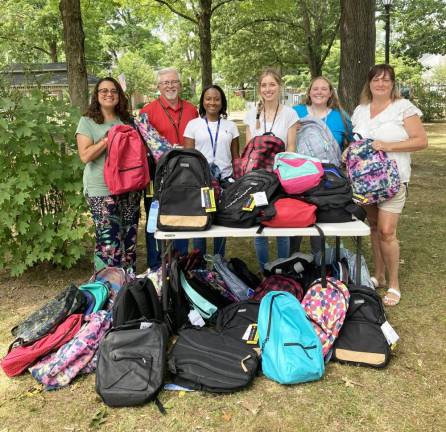 Left to right: Vivian Bruno, Delaware Valley School District; Commissioner Matthew Osterberg; Michele Burrell, Pike County Children and Youth Services Administrator; SAM, Inc. staff Samantha Rokozs and Courtney Kelly; and Sherry Scott, Angels and Dragonflies. Provided photo.