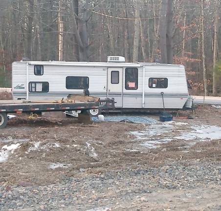 The RV where the Polhills lived until freezing temps and the snow moved in (Photo by Naeemah Polhill)