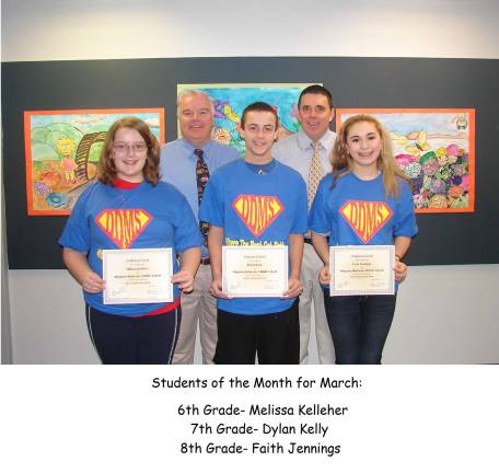 Dingman-Delaware Middle School Students of the Month