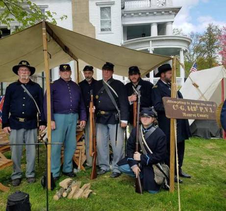 The ladies and gentlemen of the 142nd Pennsylvania Volunteer Infantry Company G re-enacting group will be on hand Saturday, May 20, on the grounds of the Pike County Historical Society and Museum to demonstrate life in camp during the Civil War.