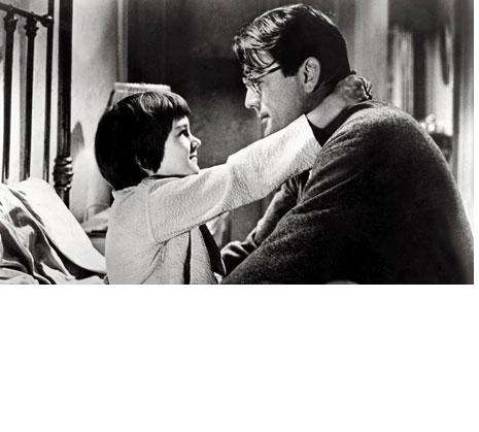 Mary Badham with Gregory Peck in &quot;To Kill a Mockingbird&quot; (1962).
