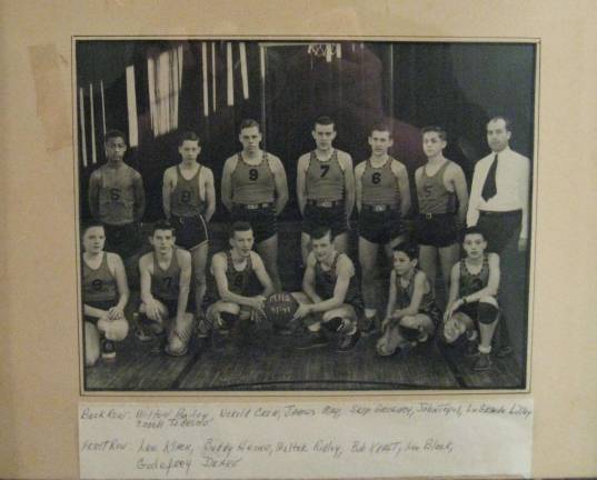 Milton Bailey (back row, far left) was No. 6 on the basketball team