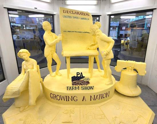 The 2026 Pennsylvania Farm Show Butter Sculpture, a 1,000-pound sculpture that illustrates how defining moments in U.S. history and the evolution of agriculture have grown side by side to shape our nation.
