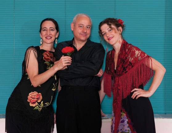 From left: dancer Eva Conti Algeria, guitarist Jared Newman, and violinist Sarah E. Geller.