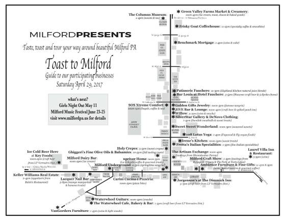 Map your Toast to Milford this Saturday