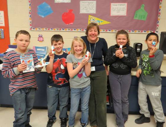 Photo provided Pictured from left: Devin Cavalone, Aidyn Campbell, Cayleigh Mueller, DVES teacher Karen Bailor, Jayla Koeller and Justin Lugo.