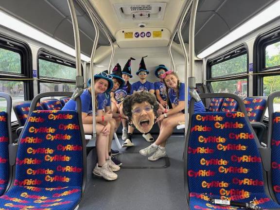 On the bus in Iowa.