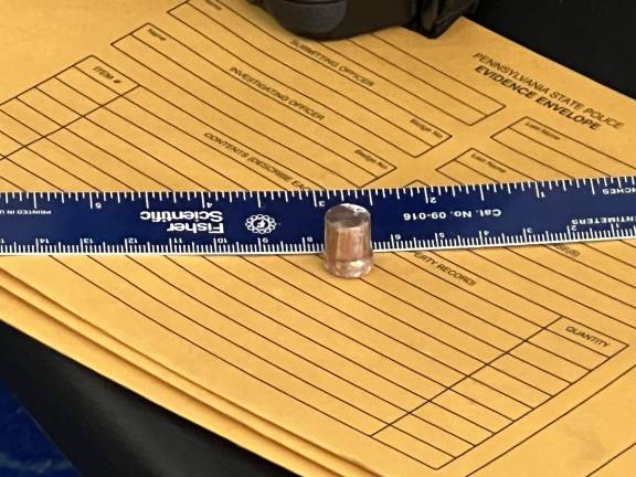 Bullet removed from a wall inside the Pike County Islamic Center.