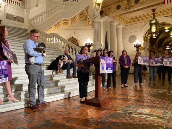 Grace Kelly Herbert spoke at the rally in the Rotunda. She is pPresident and co-founder of Finding Shelter Animal Rescue and Victoria’s “mom.”