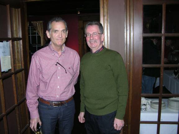 Milford Mayor Sean Strub (left) with Kevin Holian (Photo by Vera Moret)