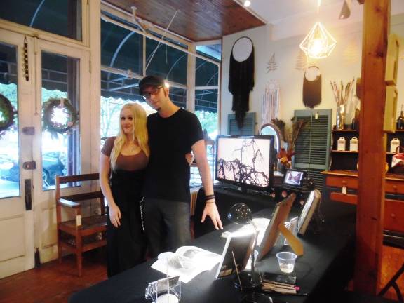 Rusty Tagliareni and Christina Mathews at the book signing. (Photos by Anya Tikka)