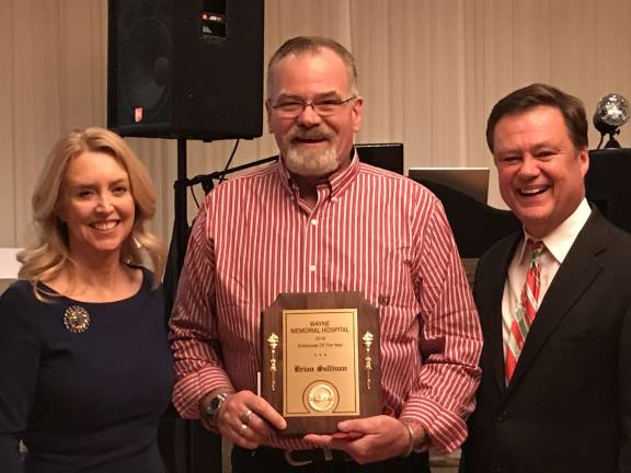 From left: Elizabeth McDonald, Wayne Memorial director of human resources; Brian Sullivan Employee of the Year; and CEO David Hoff (Photo provided)