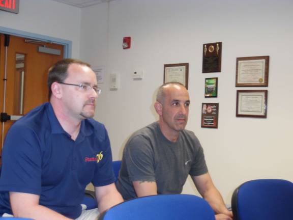 Dingman Township Volunteer Fire Department Chief Mark O&#x2019;Brien and President Al Velente (Photo by Anya Tikka)