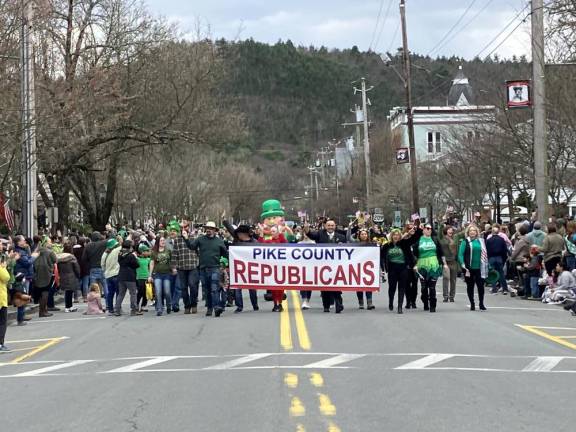 Representatives from the local Republicans marched during the inaugural St. Patrick’s Day Parade.