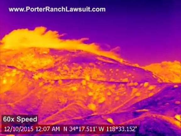 An infrared image shows clouds of noxious methane billowing relentlessly over the Porter Ranch neighborhood of Los Angeles (Photo: porterranchlawsuit.com)