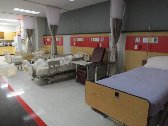 We checked out the nursing area, which have hospital beds with a new hoist.
