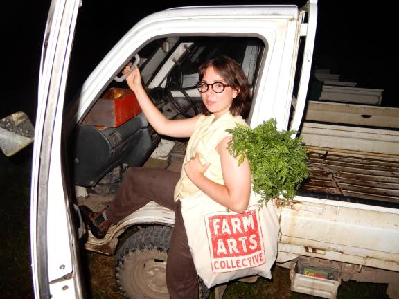 A Farm Arts Collective intern.