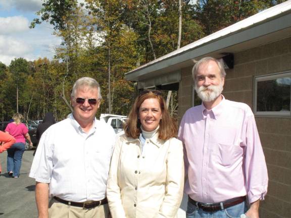 Supervisor Dennis Brink, State Senator Lisa Baker and Supervisors Chairman Tom Mincer with the new concession stand behind them.