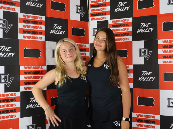 Delaware Valley High School girls tennis co-captains Emma Strickler and Josephine Lordi.