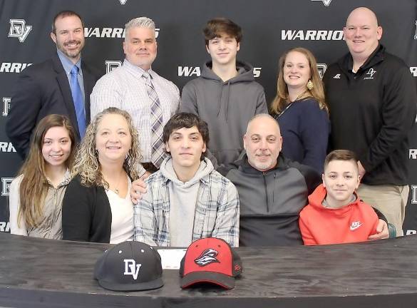 Senior baseball player Dean Pedone signs with Mitchell College