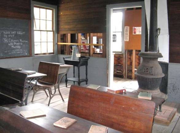 The pot-bellied stoves that kept students warm in one-room schoolhouses were also a fire hazard (Photo by Ginny Privitar)