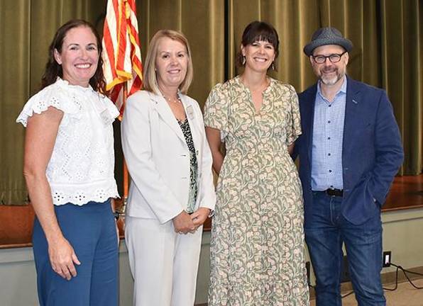 From left: Dr. Clare Lehnert, Institute for Public Health &amp; Innovation, East Stroudsburg University; Teresa Lacey, RN, BSN, Chief Executive Officer, Wayne Memorial Community Health Centers; Ryanne Jennings, President/CEO, Wayne County Community Foundation and Keynote Speaker Paul Schmitz, Senior Advisor of The Collective Impact Forum and CEO of Leading Inside Out.
